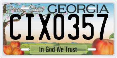 GA license plate CIX0357