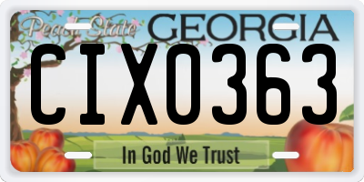 GA license plate CIX0363