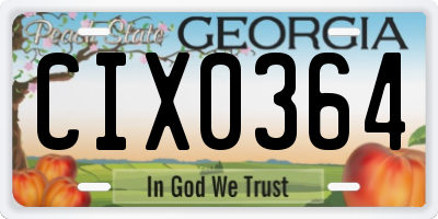 GA license plate CIX0364