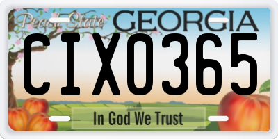 GA license plate CIX0365