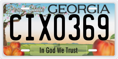 GA license plate CIX0369