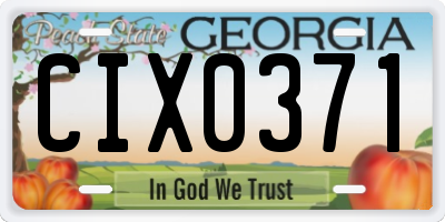 GA license plate CIX0371