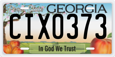 GA license plate CIX0373