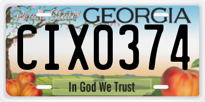 GA license plate CIX0374