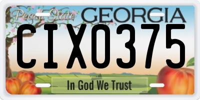 GA license plate CIX0375