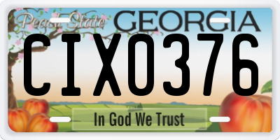 GA license plate CIX0376