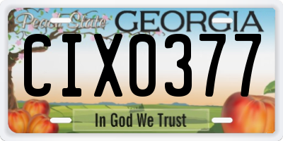 GA license plate CIX0377