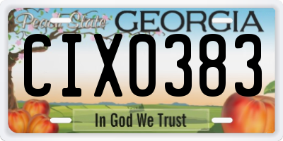 GA license plate CIX0383