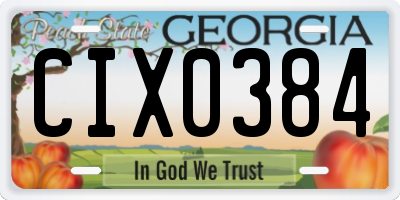 GA license plate CIX0384