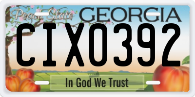 GA license plate CIX0392