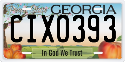 GA license plate CIX0393
