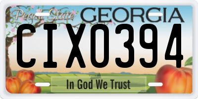GA license plate CIX0394
