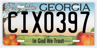 GA license plate CIX0397