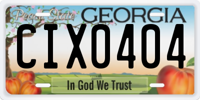 GA license plate CIX0404
