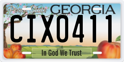 GA license plate CIX0411