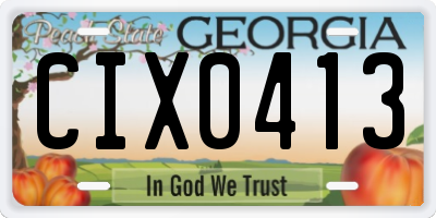 GA license plate CIX0413