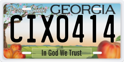 GA license plate CIX0414