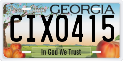 GA license plate CIX0415