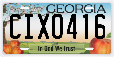 GA license plate CIX0416