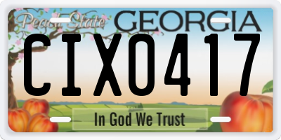GA license plate CIX0417