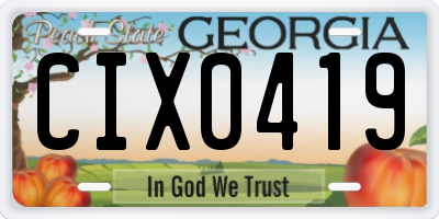 GA license plate CIX0419