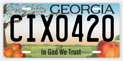 GA license plate CIX0420