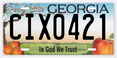 GA license plate CIX0421