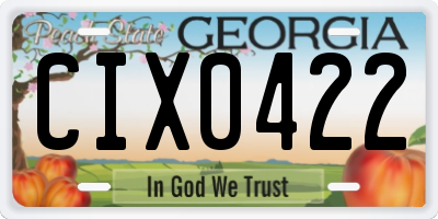 GA license plate CIX0422