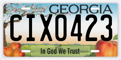 GA license plate CIX0423