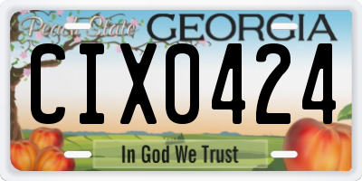 GA license plate CIX0424