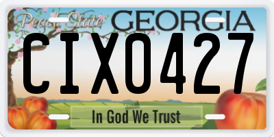 GA license plate CIX0427