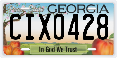 GA license plate CIX0428