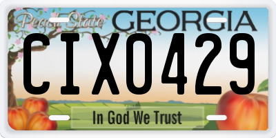 GA license plate CIX0429