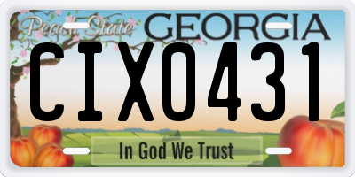 GA license plate CIX0431