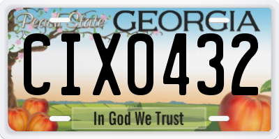 GA license plate CIX0432