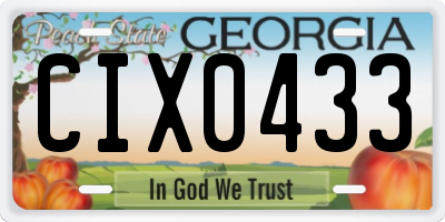 GA license plate CIX0433