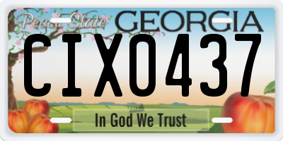 GA license plate CIX0437