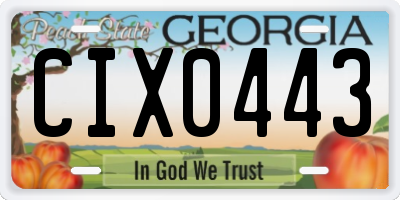 GA license plate CIX0443