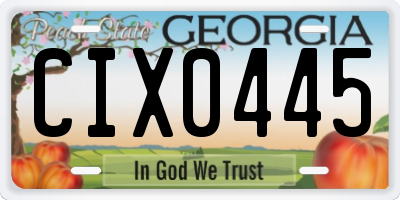 GA license plate CIX0445