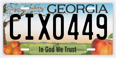 GA license plate CIX0449