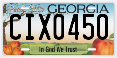 GA license plate CIX0450