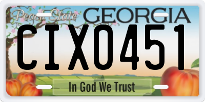 GA license plate CIX0451