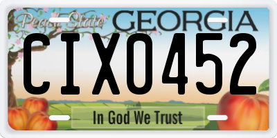 GA license plate CIX0452