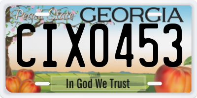 GA license plate CIX0453