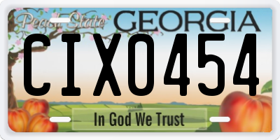 GA license plate CIX0454