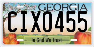 GA license plate CIX0455