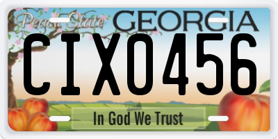 GA license plate CIX0456