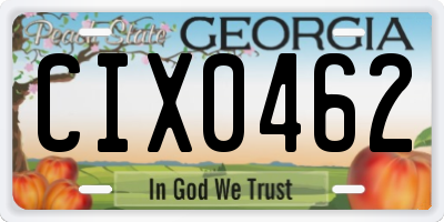 GA license plate CIX0462