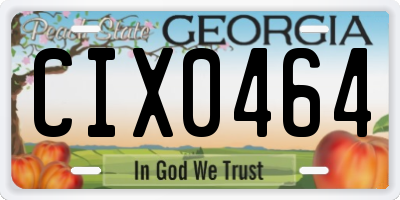 GA license plate CIX0464