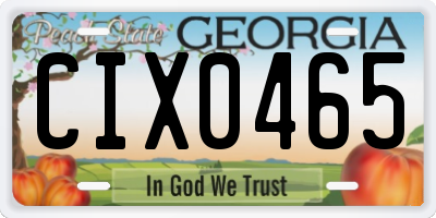 GA license plate CIX0465